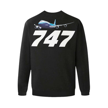 BOEING 747 Men's Oversized Fleece Crew Sweatshirt e-joyer